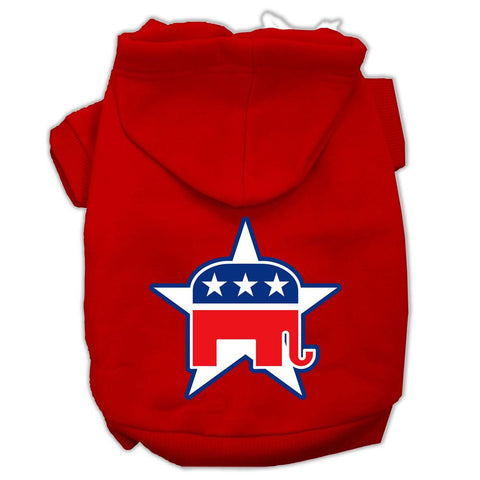 Republican Screen Print Pet Hoodies Red Size Lg (14)