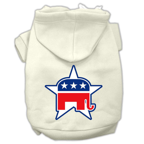 Republican Screen Print Pet Hoodies Cream Size Med (12)