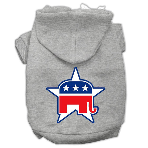 Republican Screen Print Pet Hoodies Grey Size Med (12)