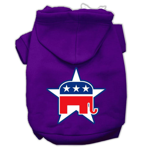 Republican Screen Print Pet Hoodies Purple Size Med (12)