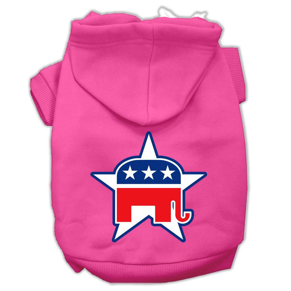 Republican Screen Print Pet Hoodies Bright Pink Size Sm (10)