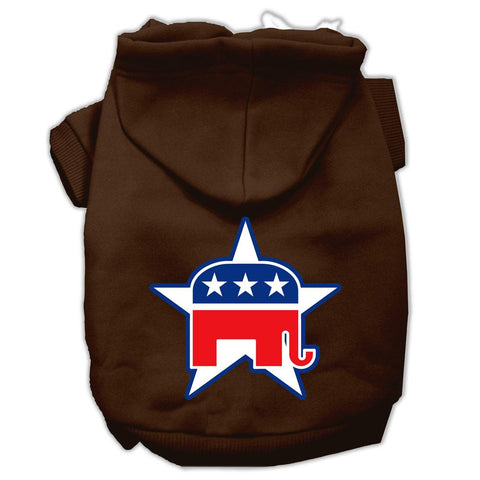 Republican Screen Print Pet Hoodies Brown Size Xxl (18)