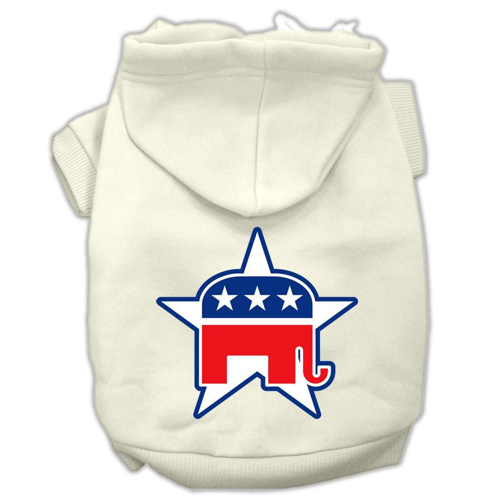 Republican Screen Print Pet Hoodies Cream Size XXXL (20)