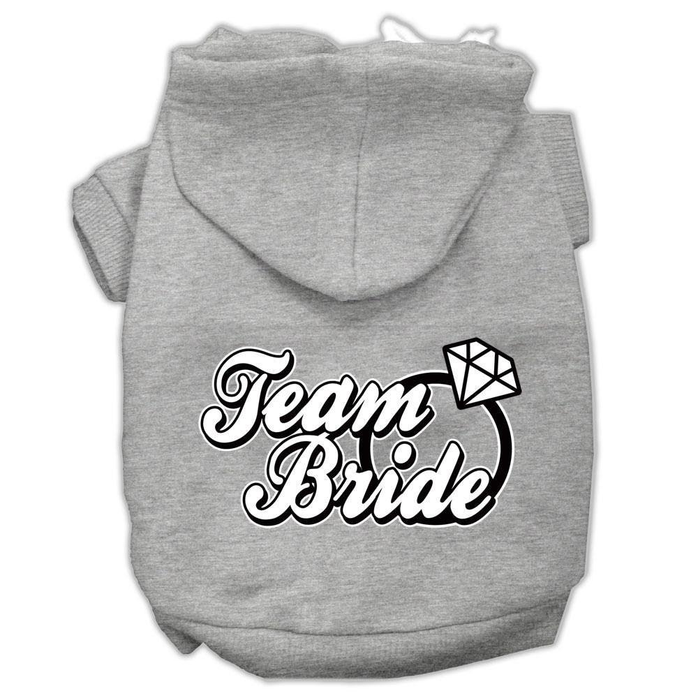 Team Bride Screen Print Pet Hoodies Grey Size Lg (14)