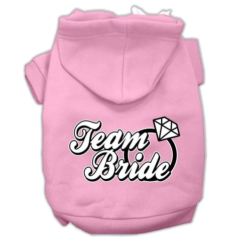 Team Bride Screen Print Pet Hoodies Light Pink Size Lg (14)