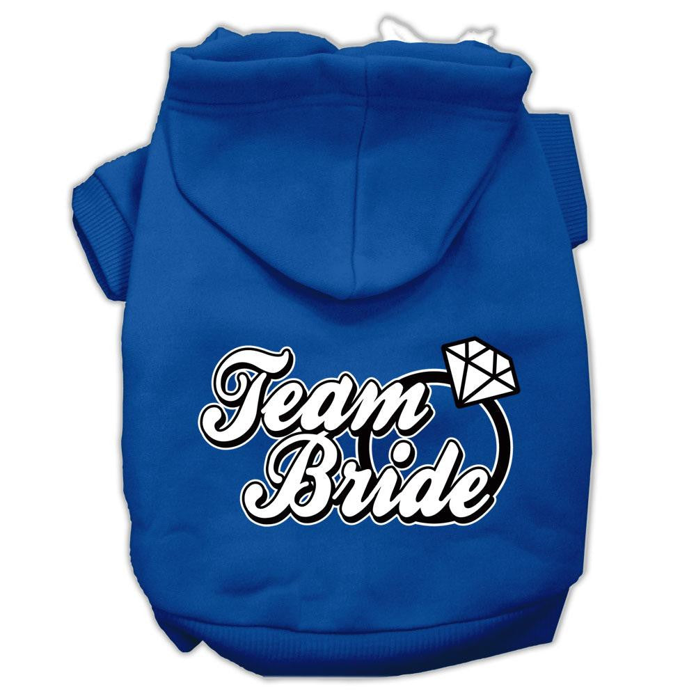 Team Bride Screen Print Pet Hoodies Blue Size Med (12)