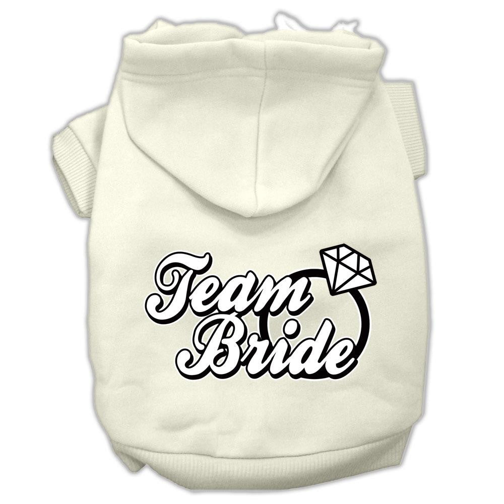 Team Bride Screen Print Pet Hoodies Cream Size Sm (10)