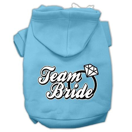 Team Bride Screen Print Pet Hoodies Baby Blue Size Xs (8)