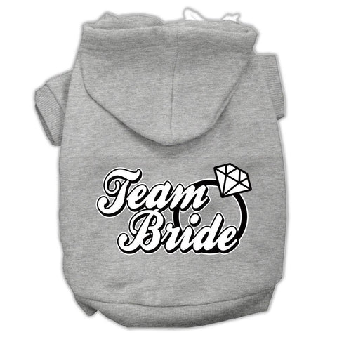 Team Bride Screen Print Pet Hoodies Grey Size Xs (8)