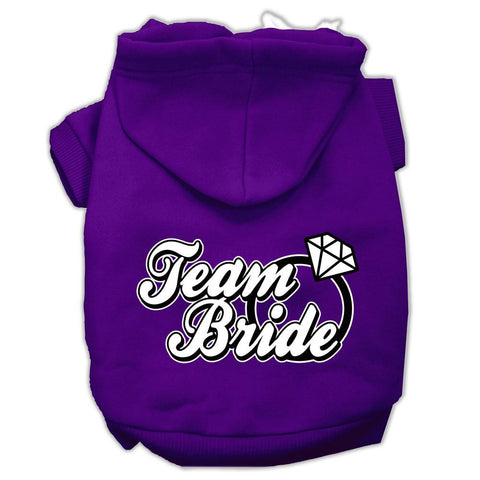 Team Bride Screen Print Pet Hoodies Purple Size XS (8)