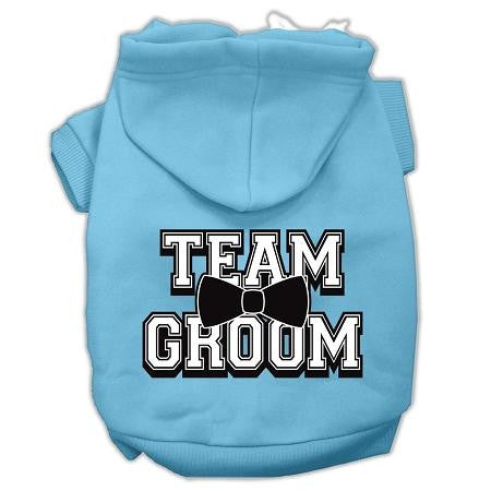 Team Groom Screen Print Pet Hoodies Baby Blue Size Lg (14)