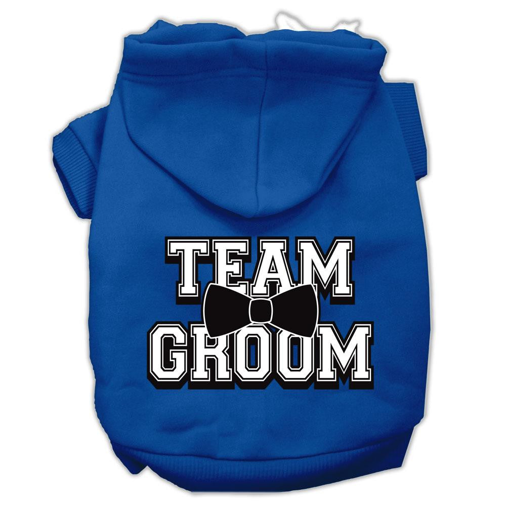 Team Groom Screen Print Pet Hoodies Blue Size Lg (14)