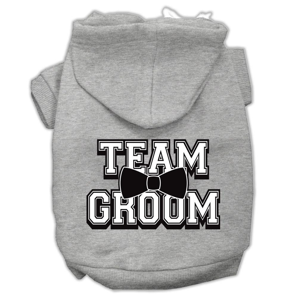 Team Groom Screen Print Pet Hoodies Grey Size Xs (8)