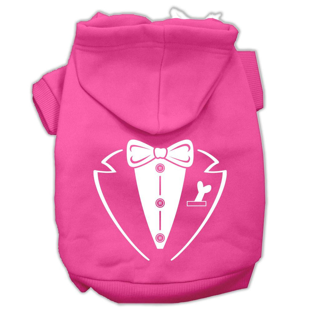 Tuxedo Screen Print Pet Hoodies Bright Pink Size Med (12)