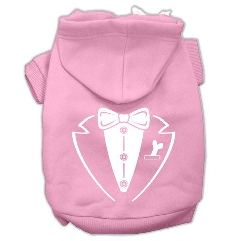 Tuxedo Screen Print Pet Hoodies Light Pink Size Med (12)