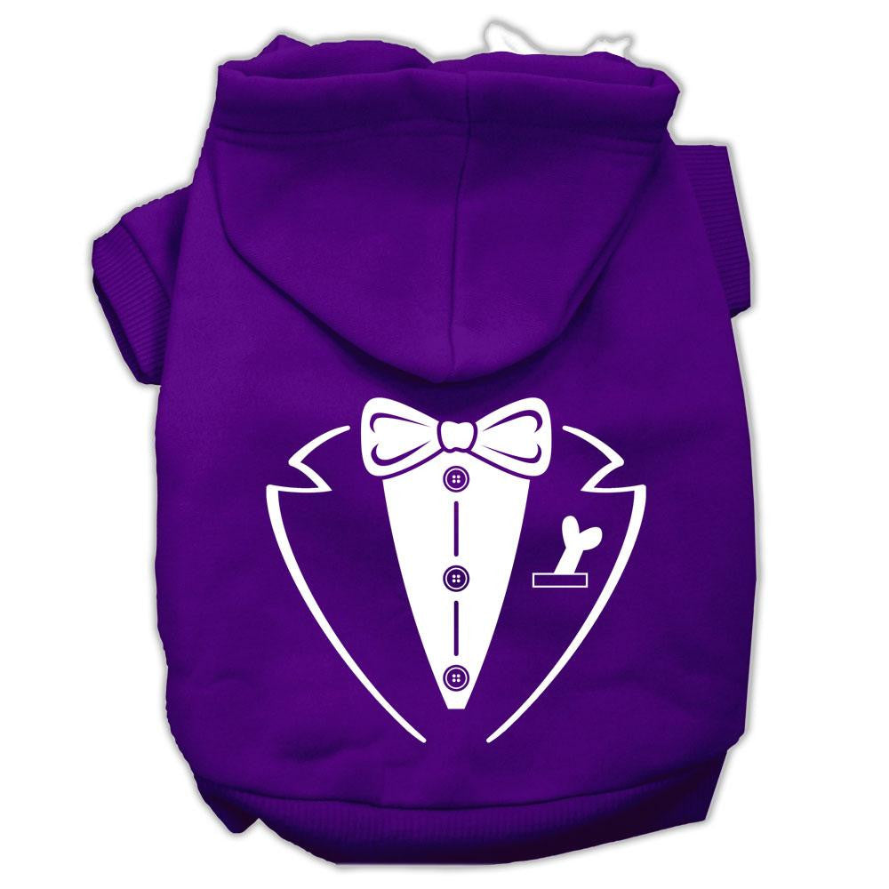 Tuxedo Screen Print Pet Hoodies Purple Size XXL (18)