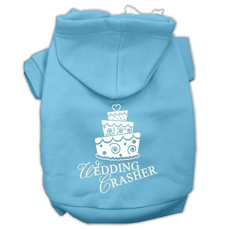 Wedding Crasher Screen Print Pet Hoodies Baby Blue Size Lg (14)