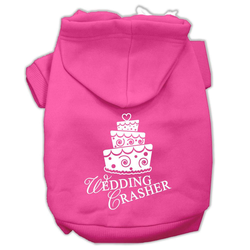 Wedding Crasher Screen Print Pet Hoodies Bright Pink Size Lg (14)