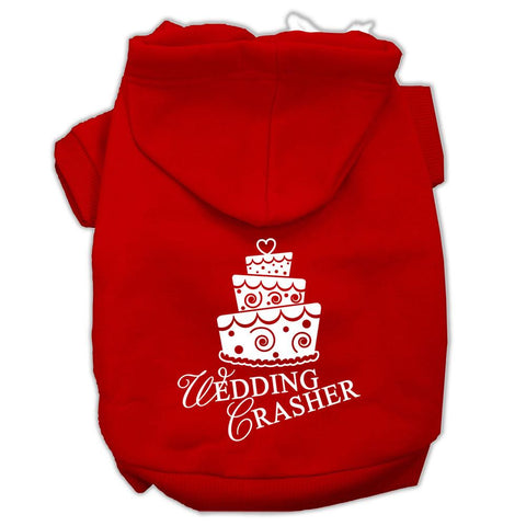 Wedding Crasher Screen Print Pet Hoodies Red Size Sm (10)