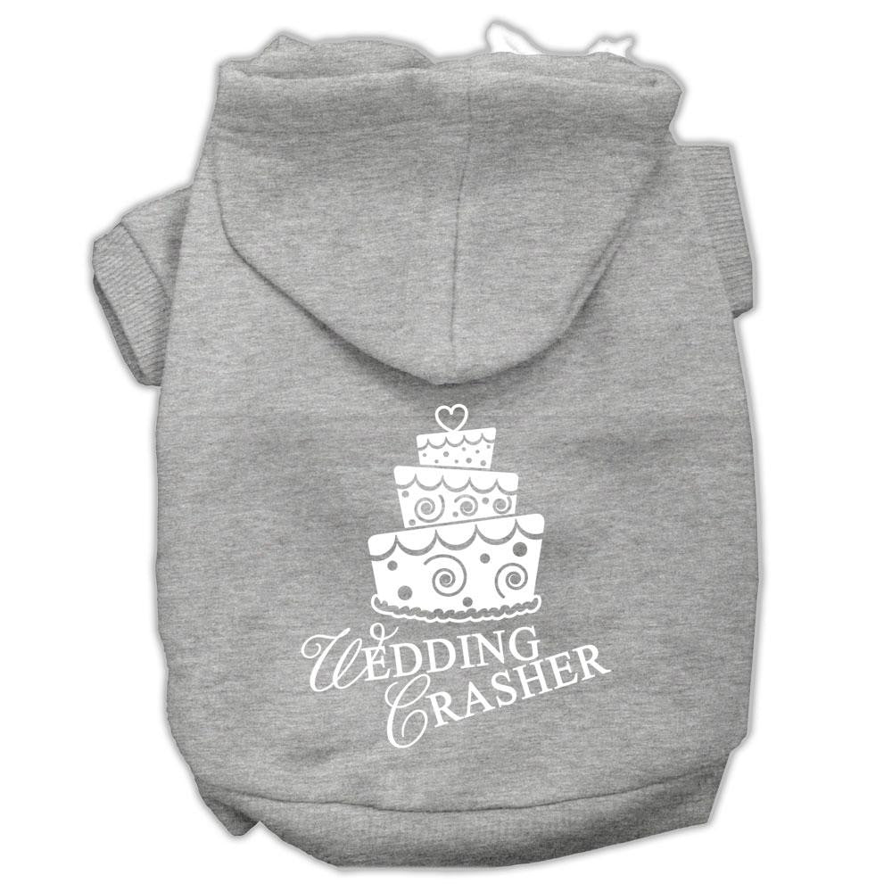 Wedding Crasher Screen Print Pet Hoodies Grey Size Xs (8)