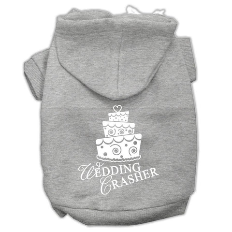 Wedding Crasher Screen Print Pet Hoodies Grey Size Xs (8)