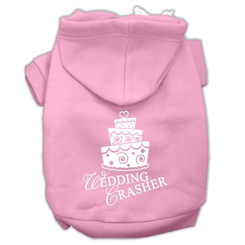 Wedding Crasher Screen Print Pet Hoodies Light Pink Size Xs (8)