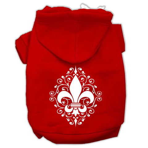 Henna Fleur De Lis Screen Print Pet Hoodies Red Size XXXL (20)