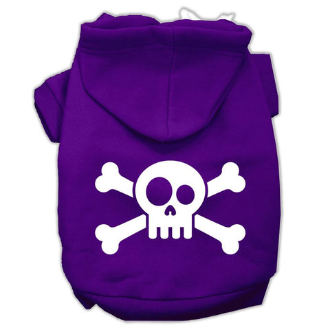 Skull Crossbone Screen Print Pet Hoodies Purple Size Med (12)