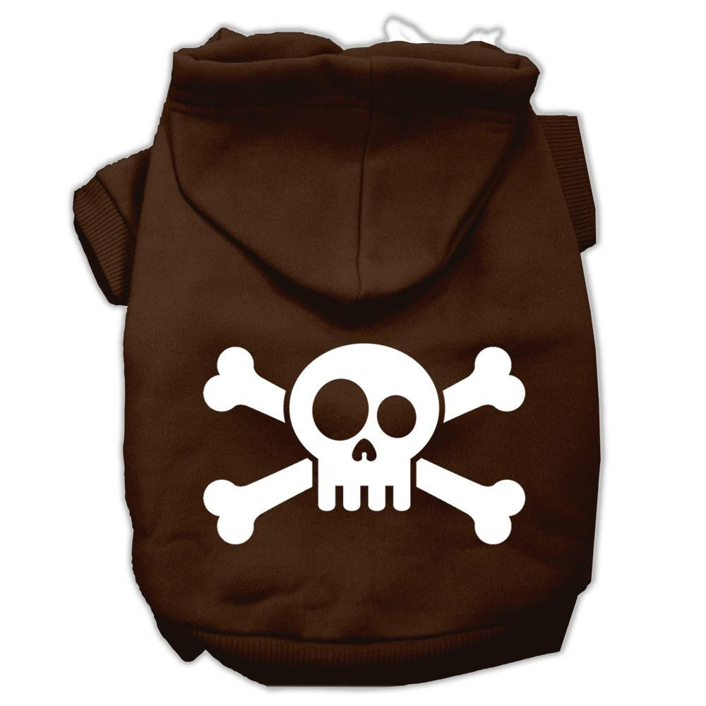 Skull Crossbone Screen Print Pet Hoodies Brown Size XXXL (20)