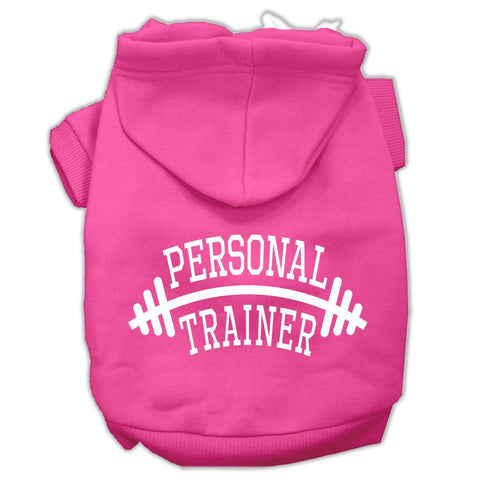 Personal Trainer Screen Print Pet Hoodies Bright Pink Size Lg (14)