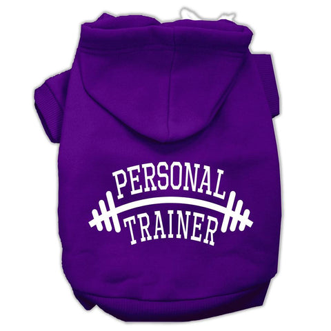 Personal Trainer Screen Print Pet Hoodies Purple Size Lg (14)