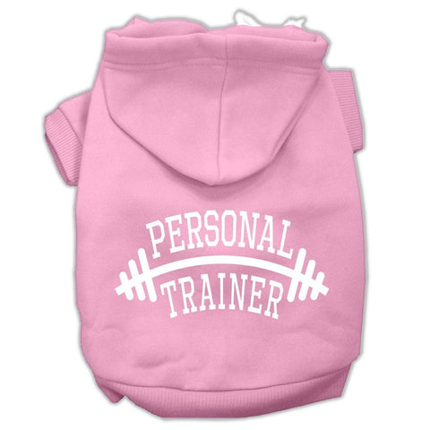 Personal Trainer Screen Print Pet Hoodies Light Pink Size Med (12)