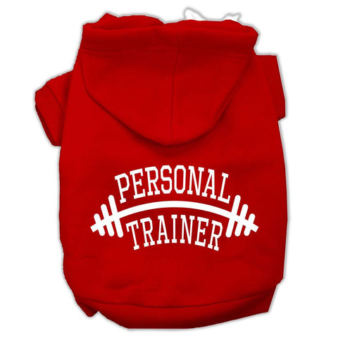 Personal Trainer Screen Print Pet Hoodies Red Size XL (16)