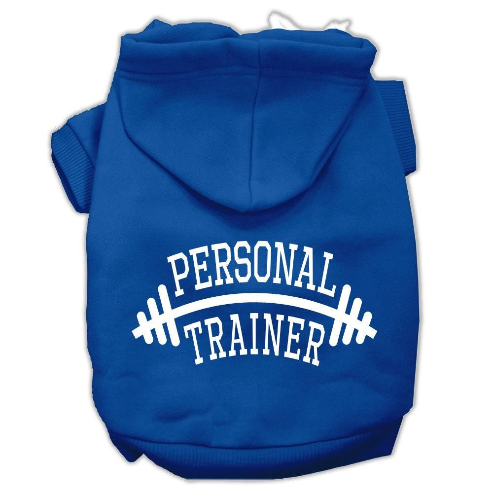 Personal Trainer Screen Print Pet Hoodies Blue Size XS (8)