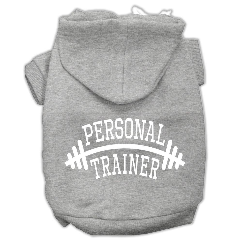 Personal Trainer Screen Print Pet Hoodies Grey Size Xs (8)