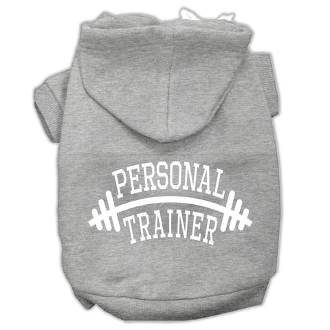 Personal Trainer Screen Print Pet Hoodies Grey Size Xs (8)