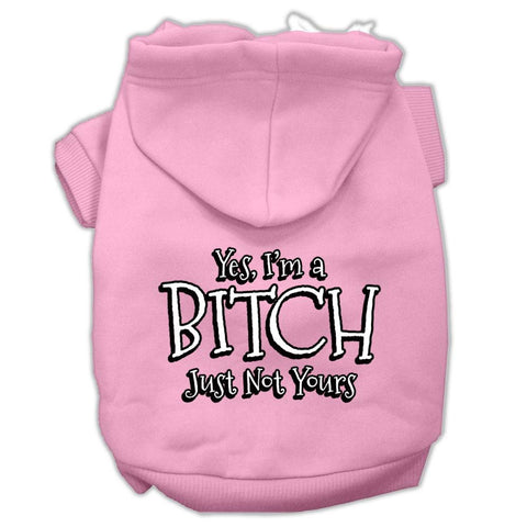 Yes Im A Bitch Just Not Yours Screen Print Pet Hoodies Light Pink Size Lg (14)