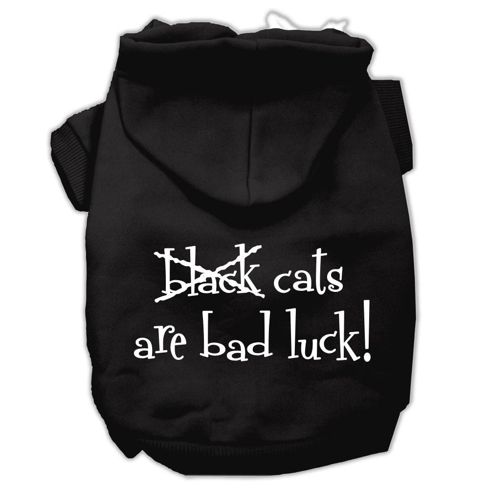 Black Cats are Bad Luck Screen Print Pet Hoodies Black Size L (14)