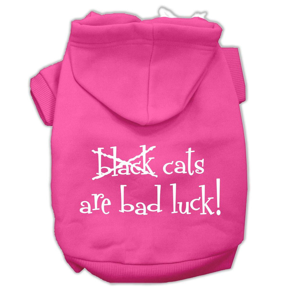 Black Cats are Bad Luck Screen Print Pet Hoodies Bright Pink Size L (14)