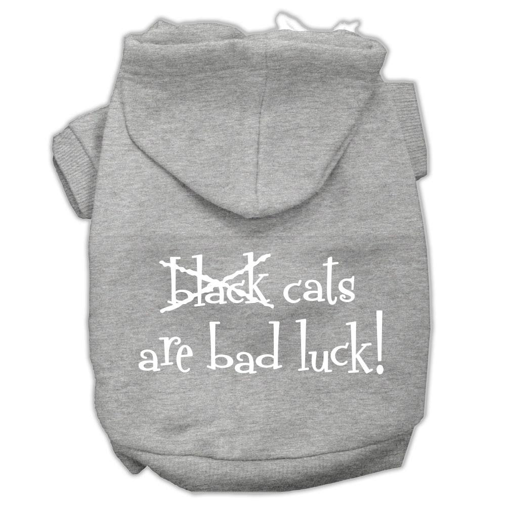 Black Cats Are Bad Luck Screen Print Pet Hoodies Grey Size L (14)