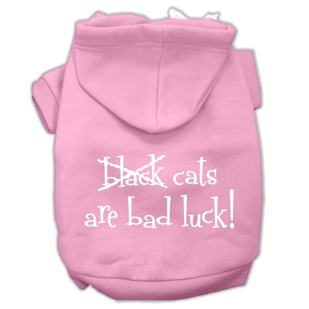 Black Cats Are Bad Luck Screen Print Pet Hoodies Light Pink Size Xs (8)