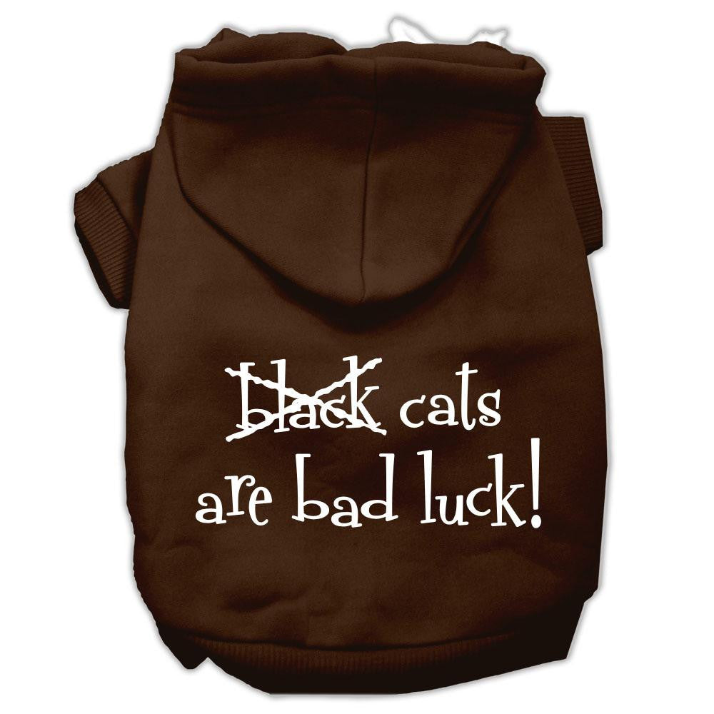 Black Cats are Bad Luck Screen Print Pet Hoodies Brown Size XXL (18)