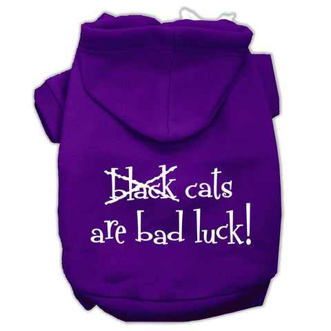 Black Cats are Bad Luck Screen Print Pet Hoodies Purple Size XXXL(20)