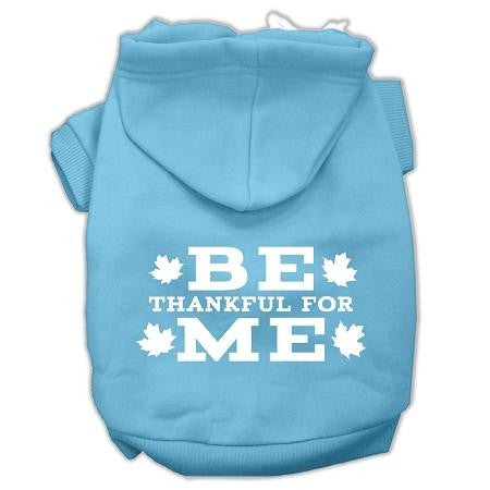 Be Thankful For Me Screen Print Pet Hoodies Baby Blue Size L (14)