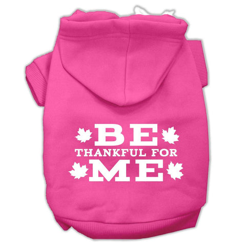 Be Thankful for Me Screen Print Pet Hoodies Bright Pink Size L (14)