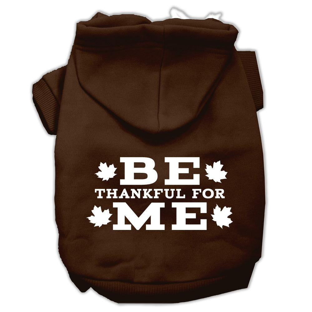 Be Thankful for Me Screen Print Pet Hoodies Brown Size Lg (14)