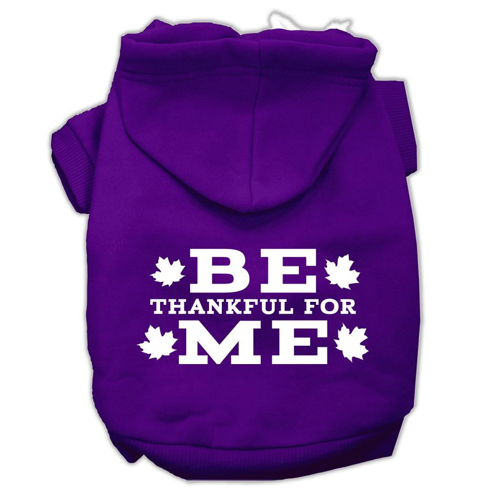 Be Thankful for Me Screen Print Pet Hoodies Purple Size L (14)