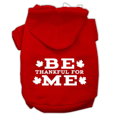 Be Thankful for Me Screen Print Pet Hoodies Red Size L (14)