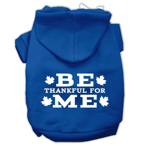 Be Thankful For Me Screen Print Pet Hoodies Blue Size S (10)