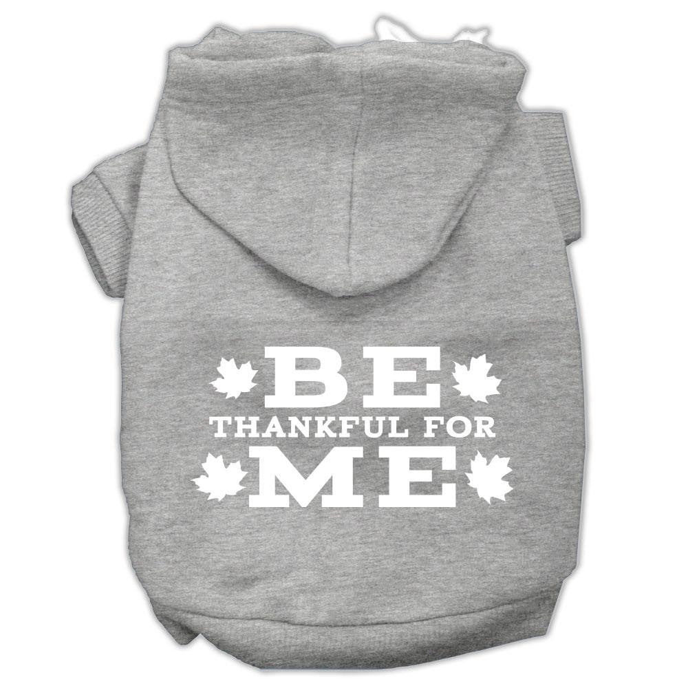 Be Thankful For Me Screen Print Pet Hoodies Grey Size Xs (8)